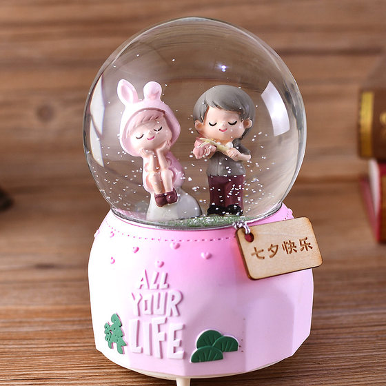 Automatic snow falling crystal ball music box music box Christmas birthday gift for girls, girls, best friends, creative ideas