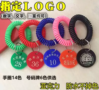 High-end acrylic number plate Sauna rub bath number hand card Key card storage card Locker number card