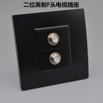 Two-mouth English F head TV socket 2 satellite TV outlet 2 digital cable TV broadband TV panels