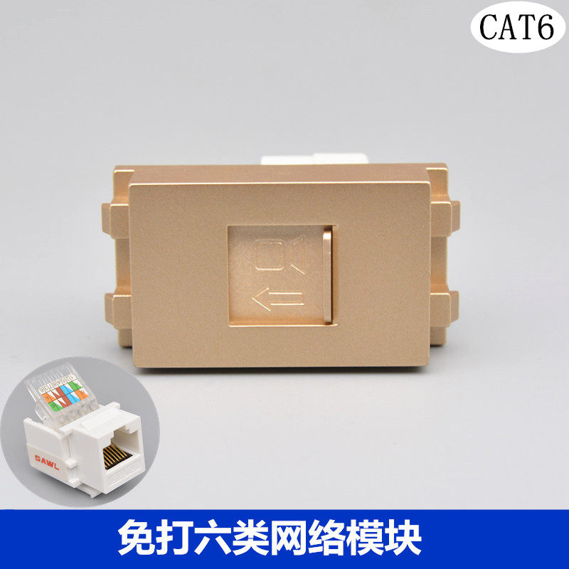 Champagne six types of one thousand trillion Internet modules Type 128 free-to-beat network route port panel functional piece computer module network plug