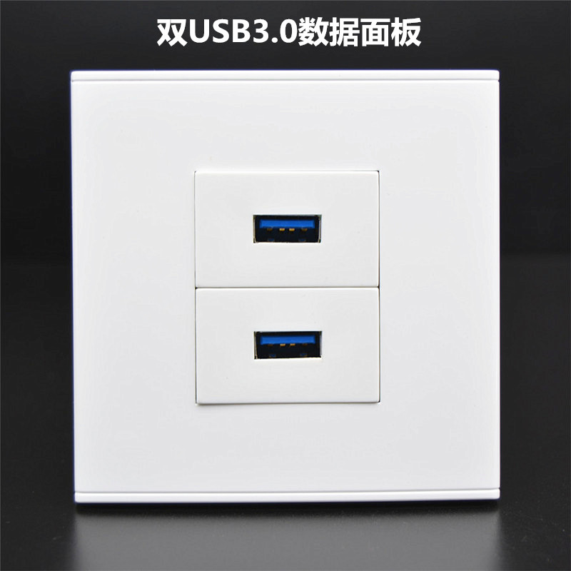 Type 86 3 0 Dual USB data socket Panel 2 Straight plug USB computer socket USB data Extension Line Interface