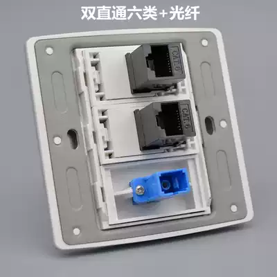 Fiber optic socket 86 type steel frame computer 2 in-line CAT6 gigabit network SC fiber optic wall panel
