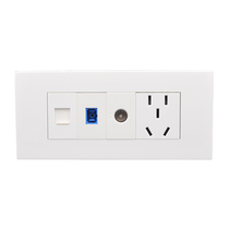 Type 118 three-position multimedia panel socket TV TV Category 6 network SC optical fiber small five-hole free combination