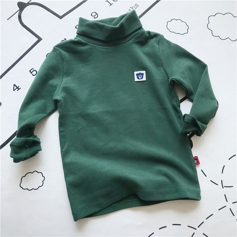 Mùa đông 2018 trẻ em mới to con dày cotton cổ cao chạm đáy áo chà nhám bông gạc bông thủy triều áo thun trẻ em giá sỉ
