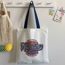  Bag female 2021 new casual large-capacity one-shoulder all-match college student class Korean version of Japan and South Korea ins canvas bag