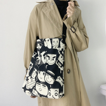  Student Korean version of Harajuku ulzzang large-capacity messenger bag Japanese simple all-match literary one-shoulder canvas bag