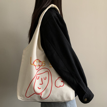 2021 Female Bag Vest Single Shoulder Bag Large Capacity Retro Bag bag Canvas Bag class Little crowdsourced college student sails bag