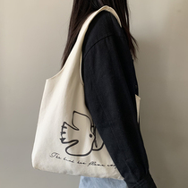 Korean version Large capacity portable tote bag Lazy Wind and Ins Day Department Single-shoulder bag minimalist Artistic Sails Bag bag Bag Girls