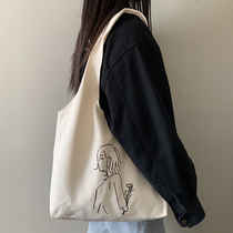 Hot Selling Ins Korean version Japanese Art Brief about single shoulder bag Han version Leisure large capacity Travel portable sails cloth bag