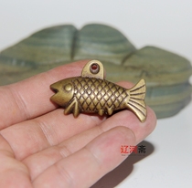 Imitation ancient Qing Dynasty solid bronze fish small pendant brass fish bronze sculpted small carp ancient playing bronze ware Miscellaneous Pieces Mascot Accessories