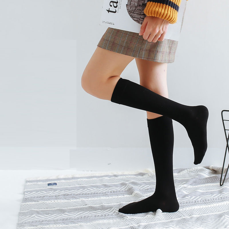 日本压力瘦腿小腿袜女长筒高筒袜子秋冬韩国美