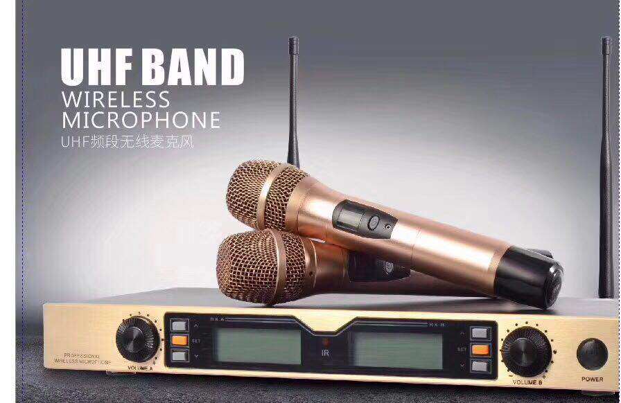 Infrared frequency pairing one-to-two wireless microphone true U-segment dual-channel microphone KTV conference performance microphone