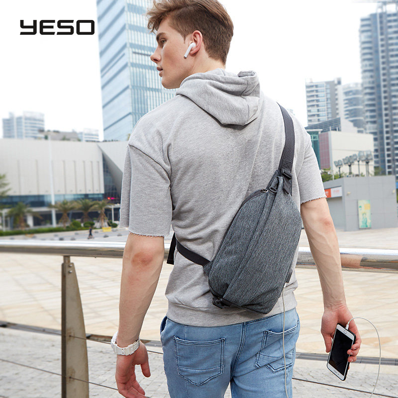 YESO chest bag men's messenger bag Oxford cloth casual men's bag new fashion trend men's bag waterproof shoulder bag