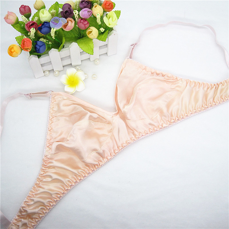 Spike đặc biệt cung cấp phụ nữ phần mỏng 100% silk silk bra hai mặt không có vòng thép chăm sóc sức khỏe đồ lót áo ngực áo ngực