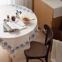 Awensy love new vintage romantic French embroidery tablecloth ins picnic cloth photo background cloth
