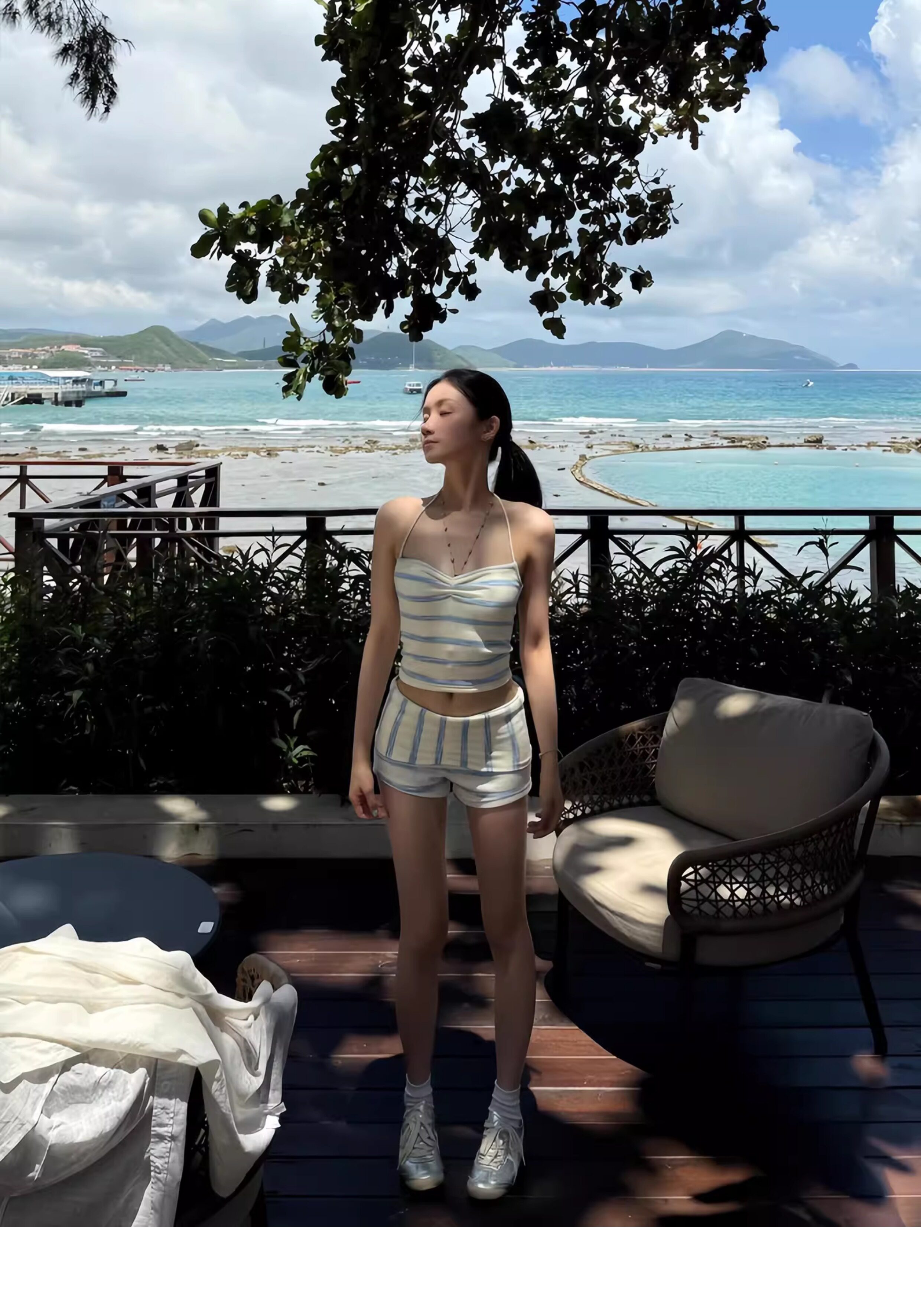 Сексуальный купальник, раздельный топ без лямок, высокая талия 