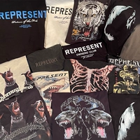 ZHI REPRESENT Футболка с коротким рукавом, короткий рукав, в американском стиле, свободный крой, для влюбленных