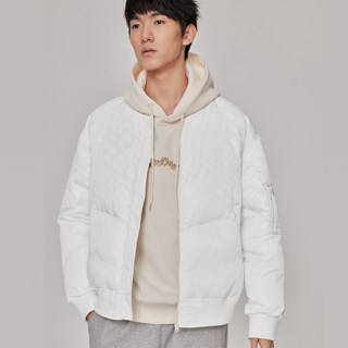 Shopping mall withdrawal men's autumn and winter new down jacket baseball collar simple old flower handsome spirit white duck down thick coat