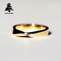 Mobius ring Au750 gold 18K gold rose gold ring original design jewelry men and women couples ring