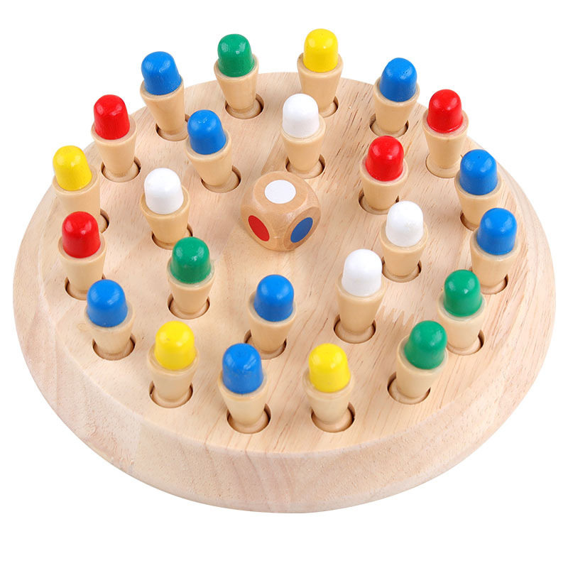 Montessori visual memory practice teaching aids children's memory chess color matching parent-child game wooden toys