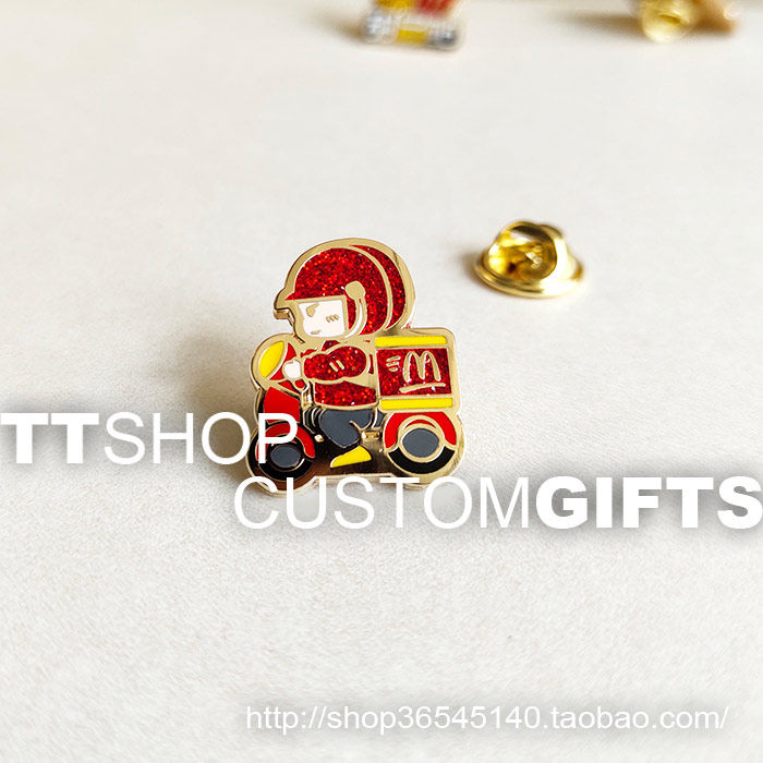 McDonald's McDonald's Delivery Rider Orders Gold-Plated Glitter Badge Medal Of Honor Brooch Medal - Metal Pins
