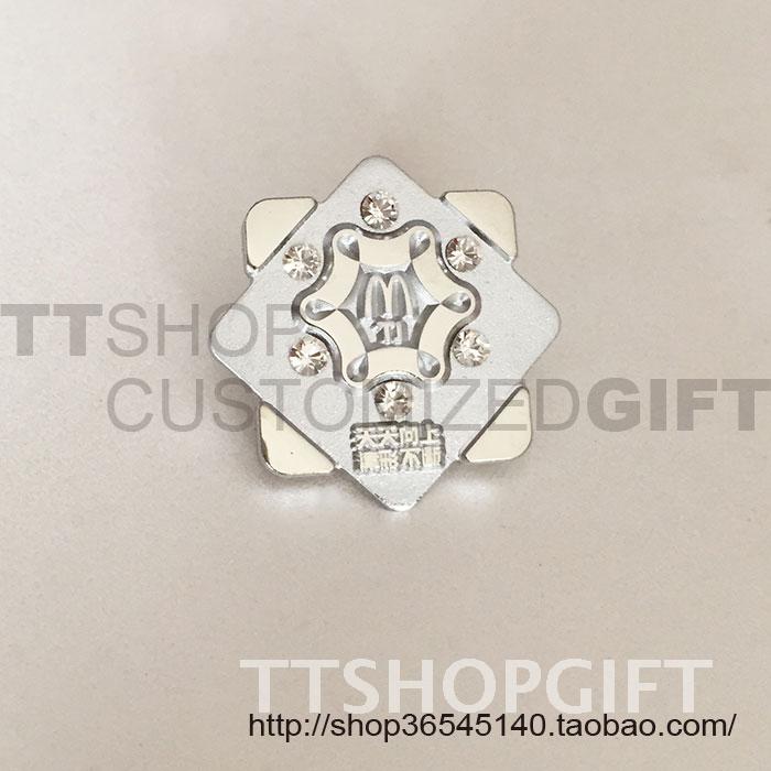 Clearance-McDonald's mcd luxury octagonal diamond-set metal badge commemorative badge badge pin pins support customization