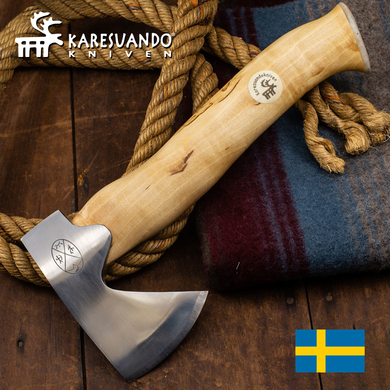 Swedish Imported Karesuando Handmade Collectible Viking Small Axe Outdoor Camping Axe