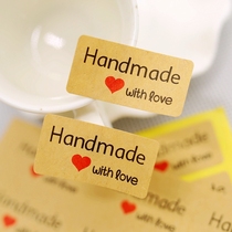 Love handmade Baking Packaging Sticker Hown Vintage Cowhide Gift Sticker Decorative Sticker 360 Sticker