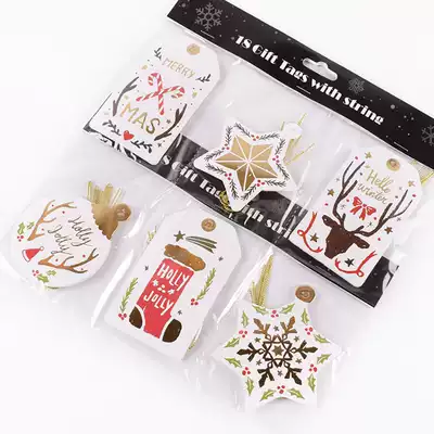 Christmas listing small card Christmas decoration tag Party decoration small pendant Gift decoration hanging card Greeting card