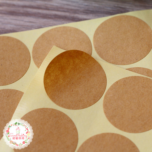 Blank kraft paper round seal sticker DIY can graffiti kraft paper seal sticker / adhesive 90 discount