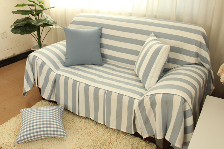 Sofa bao gồm đầy đủ bao gồm tất cả hiện đại tối giản bốn mùa phổ lưới vải sọc sofa chống trượt bụi bảo vệ áo khoác điều hòa