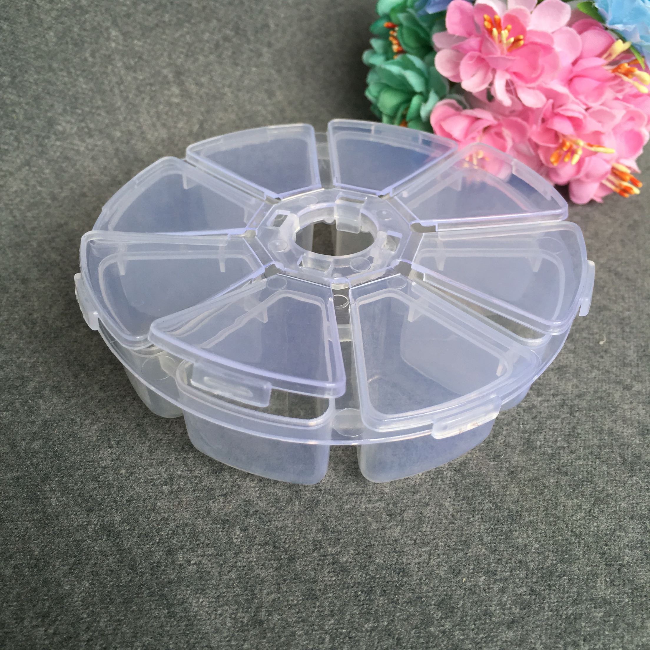 8-g round containing box bjd eyeball box ornament box ob11 button eva made of small things transparent plastic case