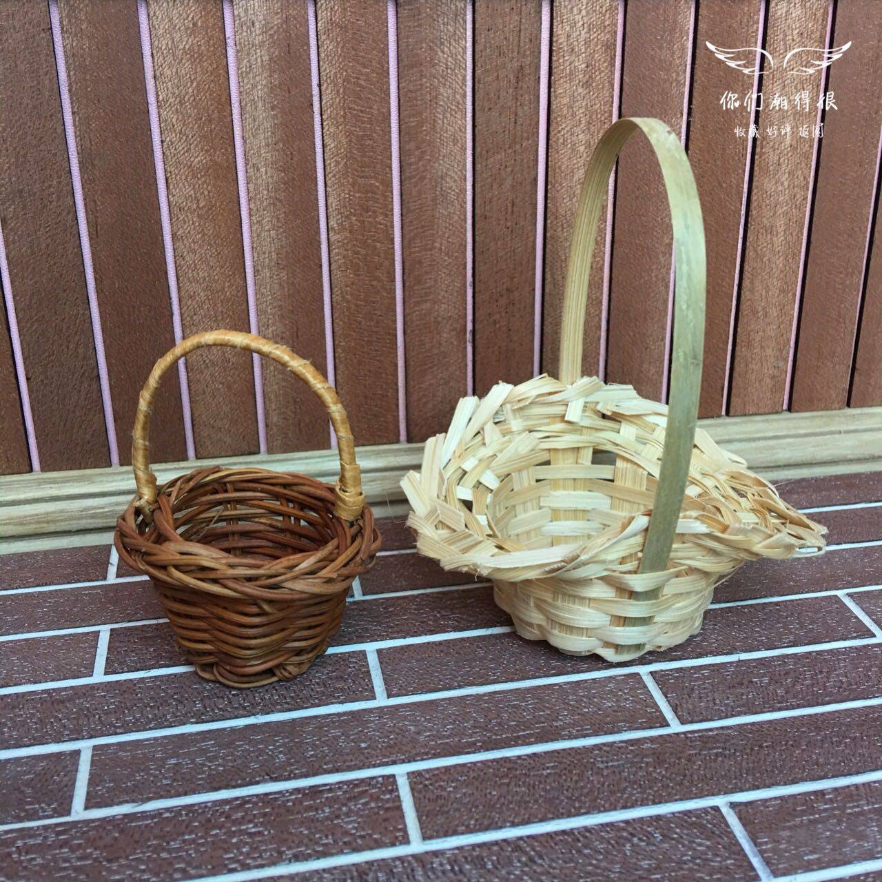 【Детская корзина】 ob11 мини-бамбуковая корзина blythe из ротанга, корзина для лесного ветра, 8 баллов, 6 баллов, корзина для цветов в стиле bjd Изображение 1