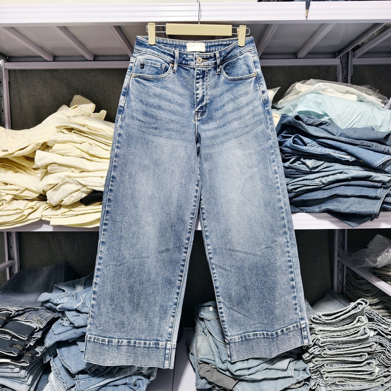 European and American Kancan 26-Year Export Original Spring Women's Jeans, Wide-Leg Pants, Brand New Long Pants, Slimming with Slight Imperfections