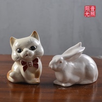 70 80 90s Decorative Pendulum Pieces Porcelain Pig Porcelain Rabbit Small Porcelain Dog Porcelain Panda Old Porcelain