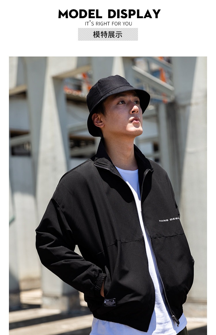 Một bộ quần áo mùa thu thời trang retro của Nhật Bản khoác bomber nam