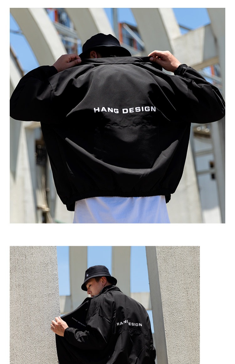 Một bộ quần áo mùa thu thời trang retro của Nhật Bản khoác bomber nam