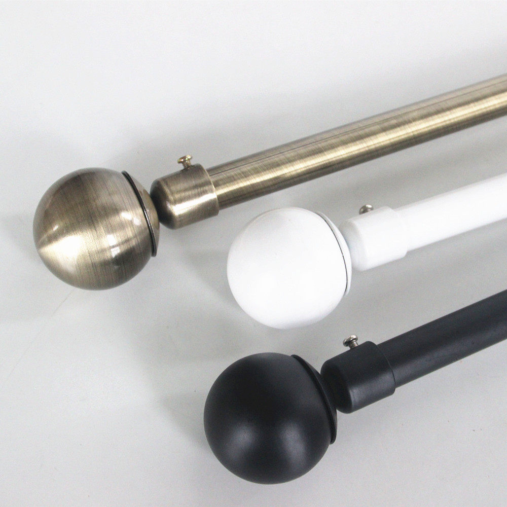 Special price custom Roman pole Curtain pole Black white bronze round head High carbon Steel American Nordic Roman pole