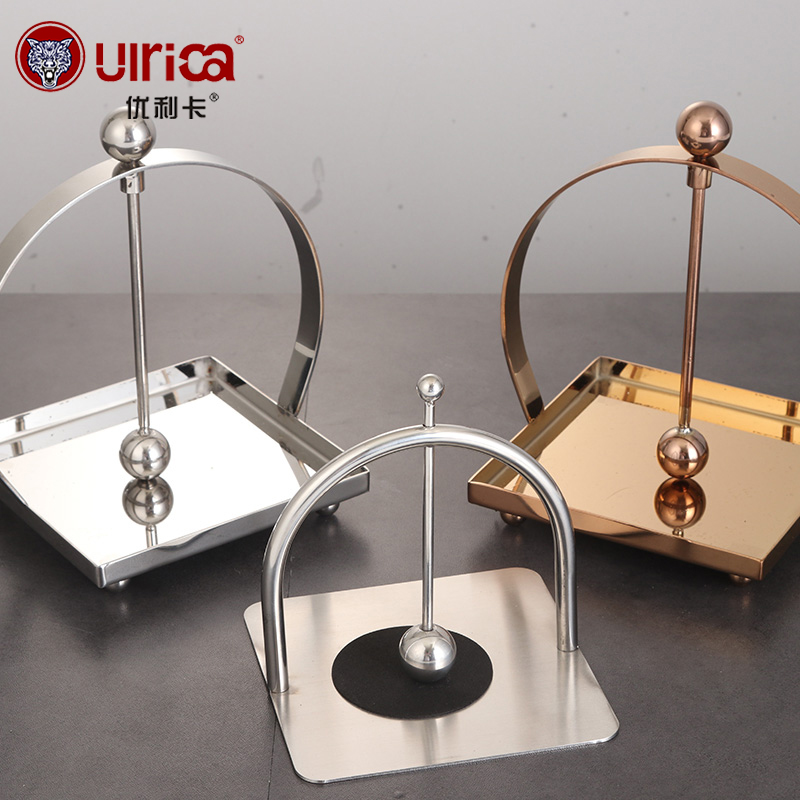 Stainless steel paper towel holder square paper towel holder square towel base sub-hotel dining room napkin holder dining table creative press paper holder