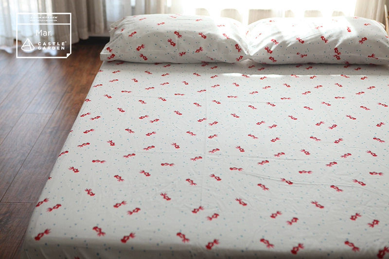 Castle Garden và retro gió doanh nghiệp twill bông giường gối + Goldfish kết hợp - Trang bị Covers ga trải giường chun đẹp	