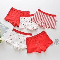 Childrens underwear cotton girls boys boxer shorts baby children boxer pants big children the year of the red