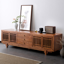 New Chinese Solid Wood TV Cabinet Old Elm Wood Multifunction Audiovisual Cabinet Small Family Type Brief TV cabinet Guest hall furniture