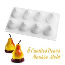 Creative French three-dimensional fruit dessert new 8-three-dimensional pear-shaped mousse silicone cake high-end hotel mold