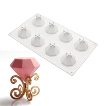 New 8 diamond silicone mold diamond three-dimensional French dessert Valentines Day chocolate mold mousse cake