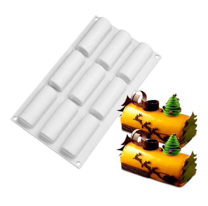 9-even semi-cylindrical mousse cake mold high temperature resistant silica gel creative cool vegetable leather jelly silicone cake molds