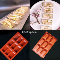 9 consecutive crystal duck tongue silicone mold Fernanxue creative dishes cold dishes Crystal frozen 9 company long square trapezoid