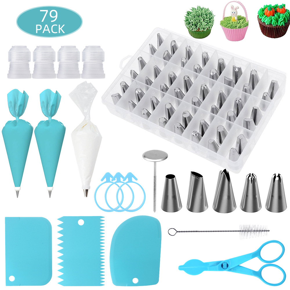 New gloves FRAMED FLOWER MOUTH CAKE BAKING SUIT FRAMED FLOWER BAG TOOL KIT DECORATION TOOL SUIT 79 PIECES OF KIT