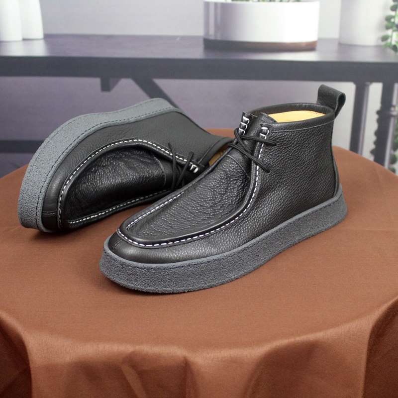 High cylinder board shoes Men's 2022 new Martin boots Men's top cylinder leather boots 100 Ride Currents Short Boots Genuine Leather Chelsea Boots Man