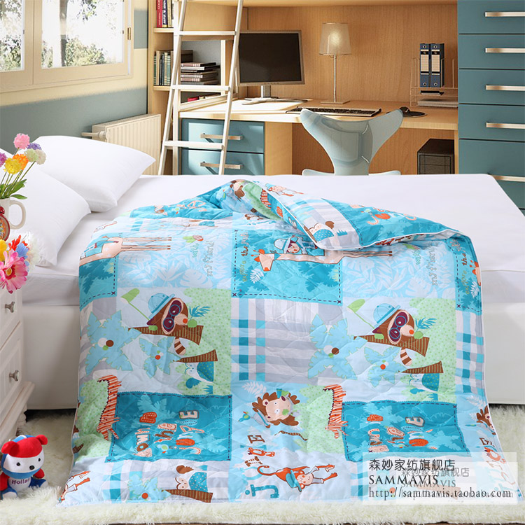 Bông trẻ em chăn che mẫu giáo sinh viên dày bông bông mảnh duy nhất phim hoạt hình bé quilt cover 1.2 m 1.5 m