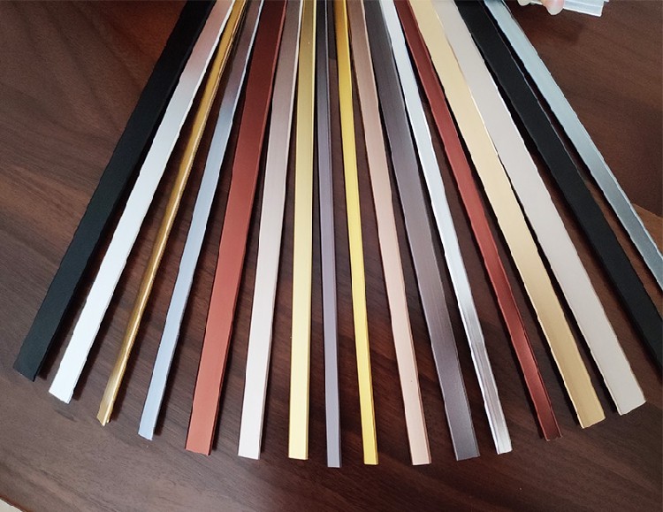 Metal decoration T type buckle floor press bronze strip tile slit line branch marble interface bar